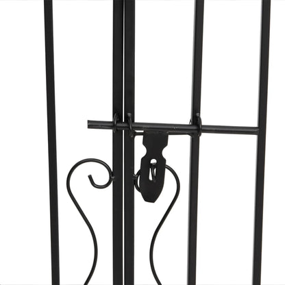 NNEVL Garden Gate Black 121x8x120 cm Wrought Iron - UrbanNest Co