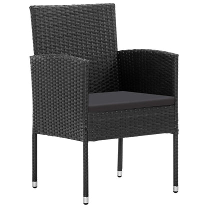 NNEVL Garden Chairs with Black Cushions 4 pcs Black Poly Rattan - UrbanNest Co