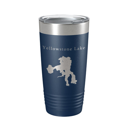 Yellowstone Lake Map Tumbler Travel Mug Insulated Laser Engraved Coffee Cup Wyoming 20 oz - UrbanNest Co