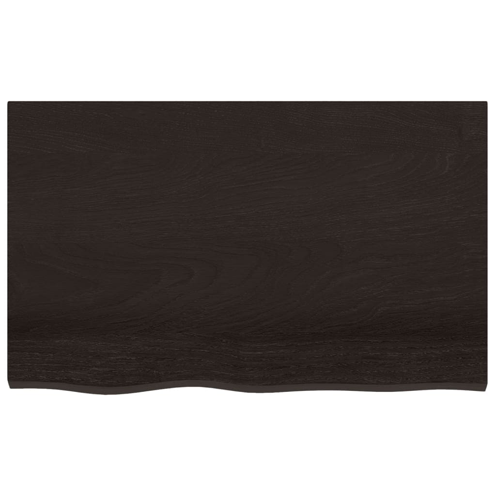 NNEVL Bathroom Countertop Dark Brown 80x50x4 cm Treated Solid Wood - UrbanNest Co