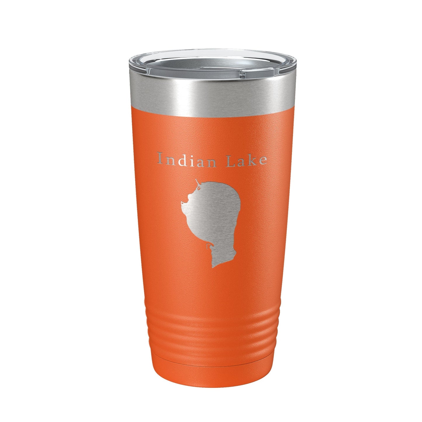 Indian Lake Map Tumbler Travel Mug Insulated Laser Engraved Coffee Cup Silver Creek Township Michigan 20 oz - UrbanNest Co