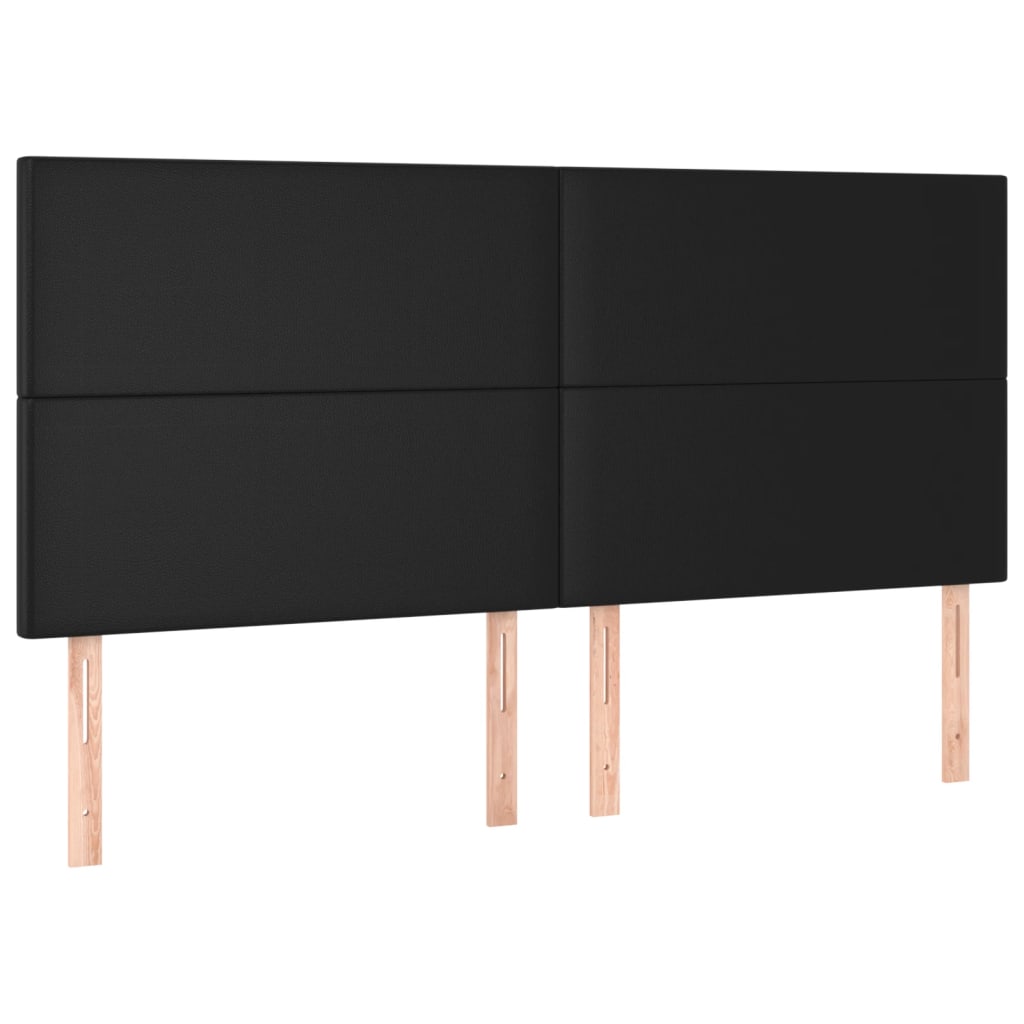 NNEVL Headboards 4 pcs Black 80x5x78/88 cm Faux Leather - UrbanNest Co