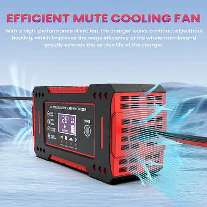 6A 12V Smart Car Battery Charger Lead - Acid Battery Red - UrbanNest Co