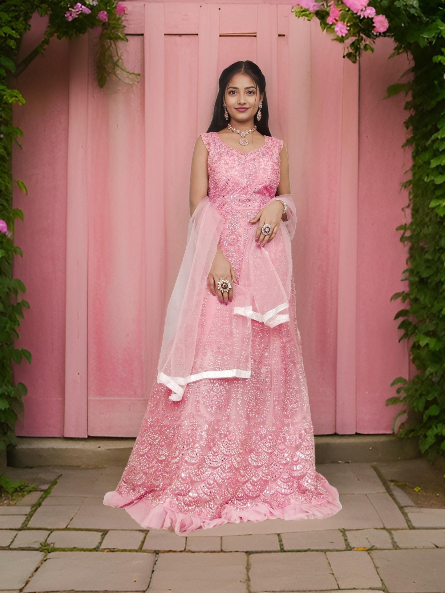 Gown with Thread Work & Stones by Shreekama - UrbanNest Co