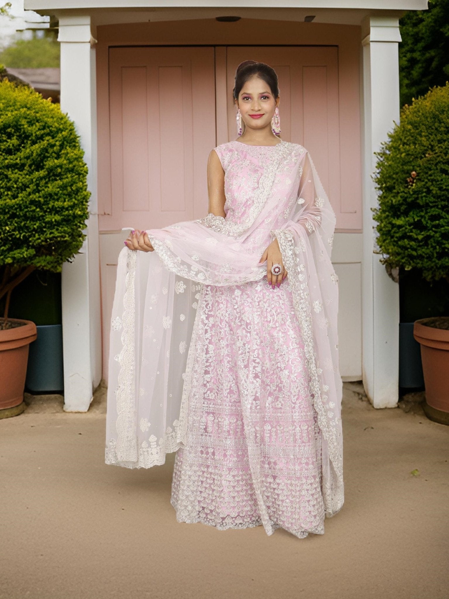 Shimmery and Shiny Beautiful Gown by Shreekama - UrbanNest Co