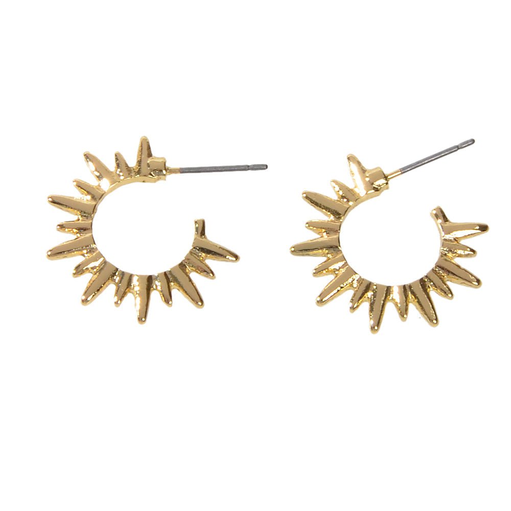 Punk Jewellery Gold Metal Spike Small Hoop Earrings Women Party Accessories Gift - UrbanNest Co