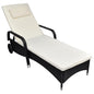 NNEVL Sun Lounger with Cushion & Wheels Poly Rattan Black - UrbanNest Co