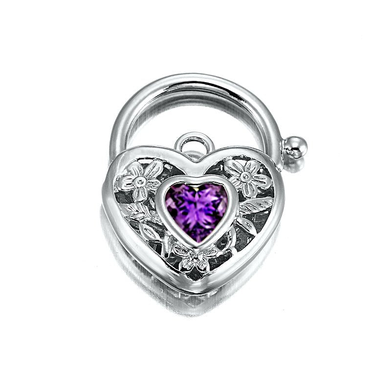 925 Sterling Silver Plated Purple Filigree Heart Locket - USA Made - UrbanNest Co