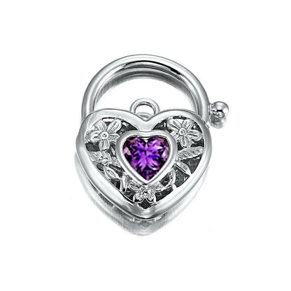 925 Sterling Silver Plated Purple Filigree Heart Locket - USA Made - UrbanNest Co