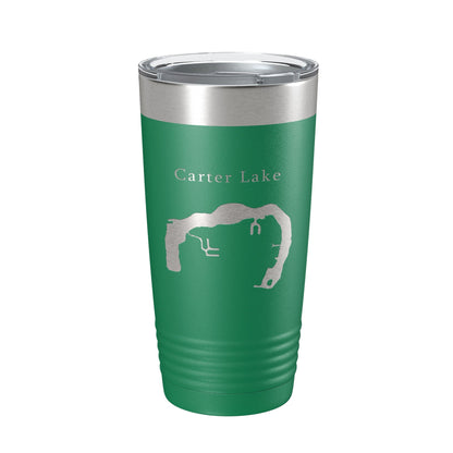 Carter Lake Map Tumbler Travel Mug Insulated Laser Engraved Coffee Cup Iowa Omaha Nebraska 20 oz - UrbanNest Co