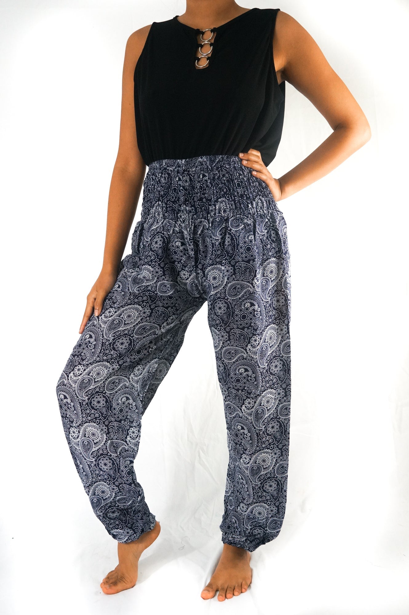 Black Paisley Pants Women Boho Pants Hippie Pants Yoga - UrbanNest Co