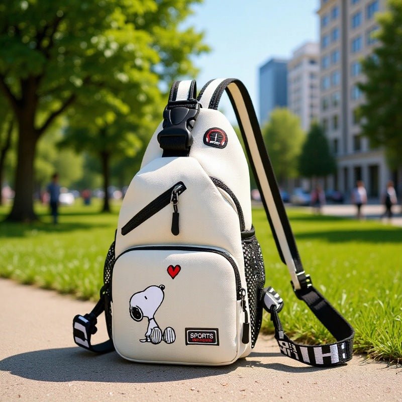 19*6*34CM Snoopy Cartoon Print Large Capacity Backpack Shoulder Bag Chest Crossbody Bag - UrbanNest Co