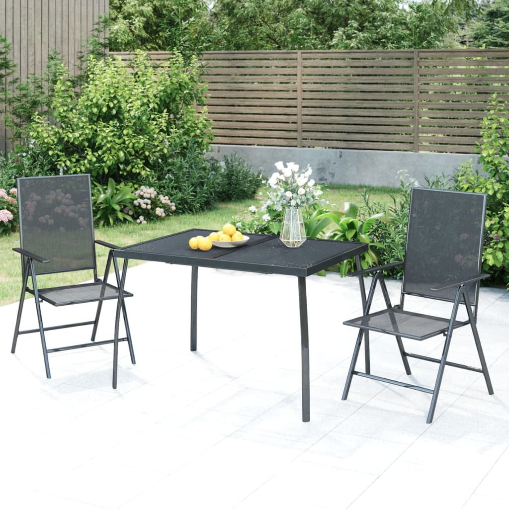 NNEVL Garden Table Anthracite 110x80x72 cm Steel Mesh - UrbanNest Co