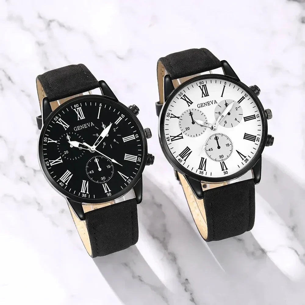 NNEOBA Couple Leather Quartz Watches Set - UrbanNest Co