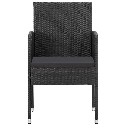 NNEVL Garden Chairs with Black Cushions 4 pcs Black Poly Rattan - UrbanNest Co