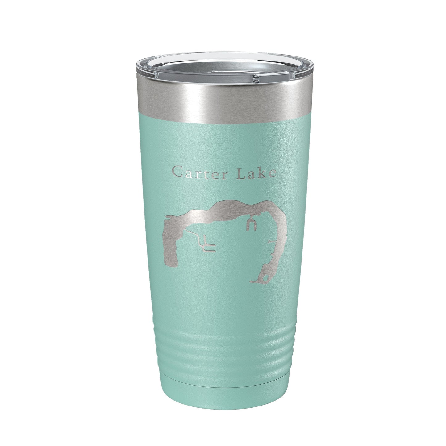 Carter Lake Map Tumbler Travel Mug Insulated Laser Engraved Coffee Cup Iowa Omaha Nebraska 20 oz - UrbanNest Co