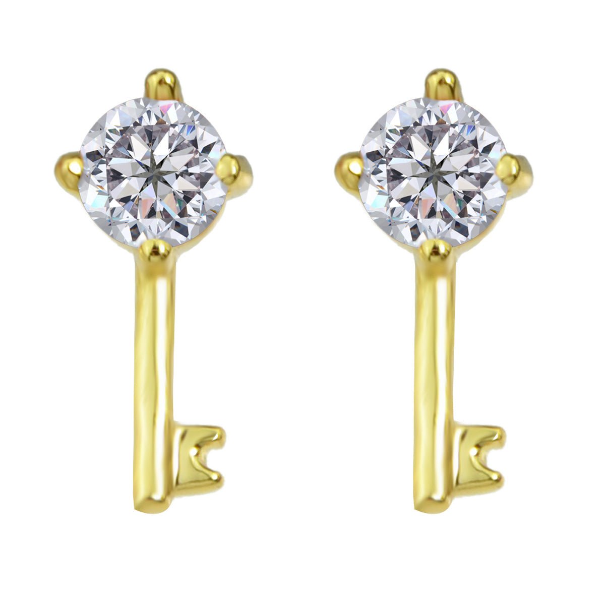 Perfect Wedding Engagement Jewellery Created Cubic Zirconia Key Stud Earrings - UrbanNest Co