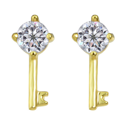 Perfect Wedding Engagement Jewellery Created Cubic Zirconia Key Stud Earrings - UrbanNest Co