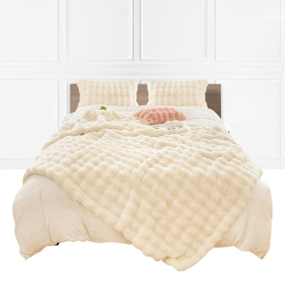 SOGA 200cm Creamy White Fur Fuzzy Super Soft and Cozy Fluffy Throw Blanket - UrbanNest Co
