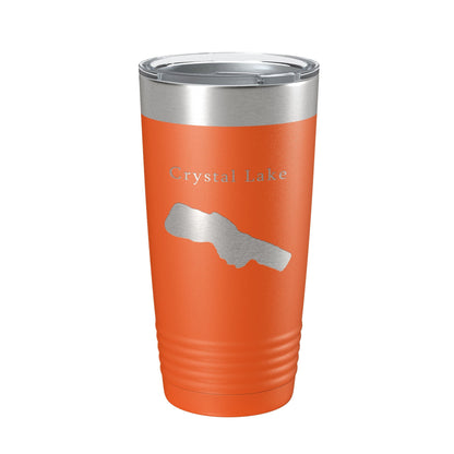 Crystal Lake Map Tumbler Travel Mug Insulated Laser Engraved Coffee Cup Michigan 20 oz - UrbanNest Co