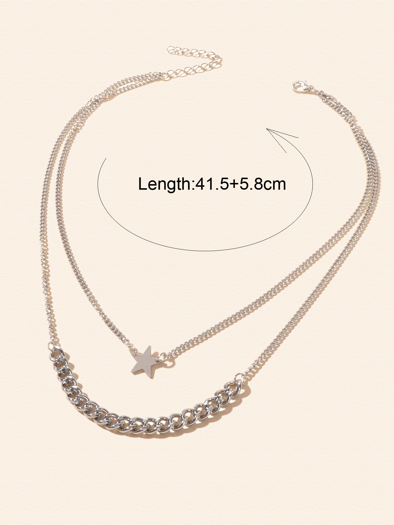 Punk Rock Double layer Silver Chain Star Charm Necklace Women Party Jewellery - UrbanNest Co