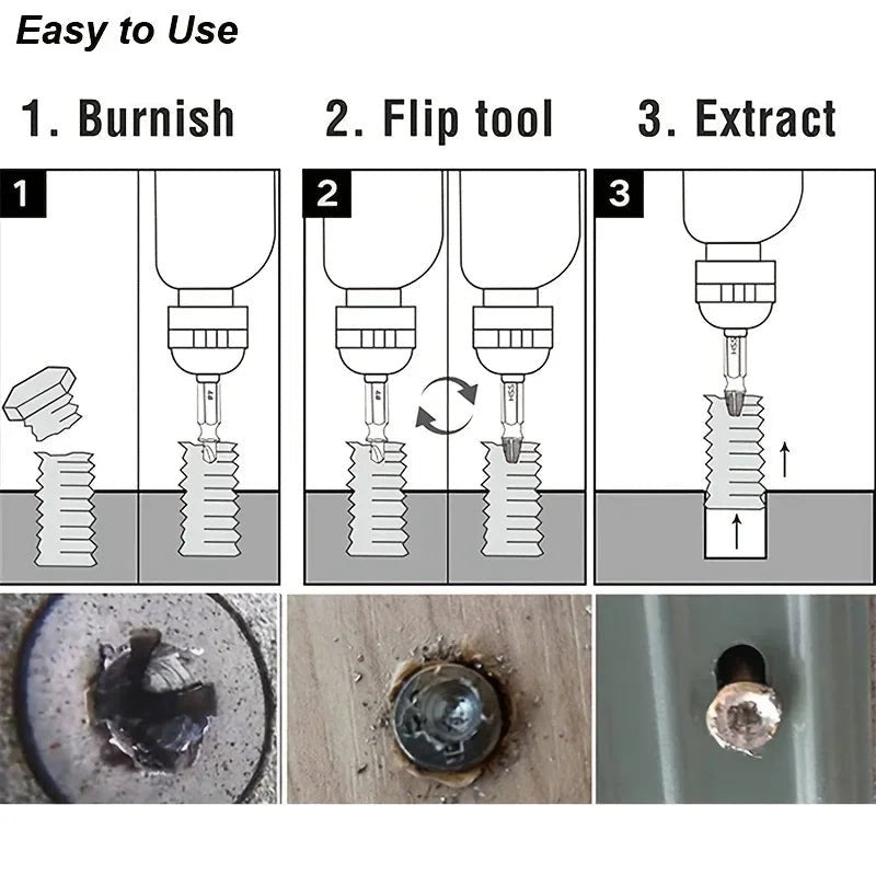 Damaged Screw Extractor Set HSS Drill Bit Stripped Broken Remover Small Easily Quickly Take Out Kit Easy Demolition Power Tools - UrbanNest Co