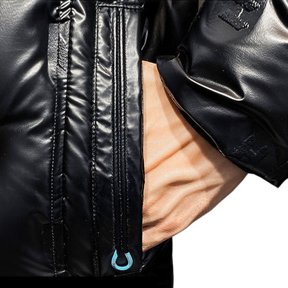 abbee Black Winter Hooded Glossy Overcoat Long Jacket Stylish Lightweight Quilted Warm Puffer Coat - UrbanNest Co