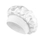 Solid Color Bath Cap Adult Fashion Satin Wide Brim Sleep Cap for Women Chemotherapy Hair Care - UrbanNest Co