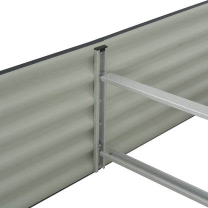 NNEVL Garden Raised Bed 400x80x44 cm Galvanised Steel Grey - UrbanNest Co