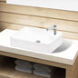 NNEVL Ceramic Bathroom Sink Basin with Faucet Hole White - UrbanNest Co