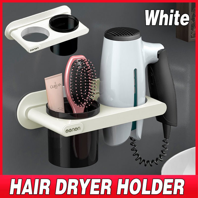 Bathroom Mounted Wall Suction Cup Hair Dryer Holder Hanger Shelf Rack Storage Au - UrbanNest Co