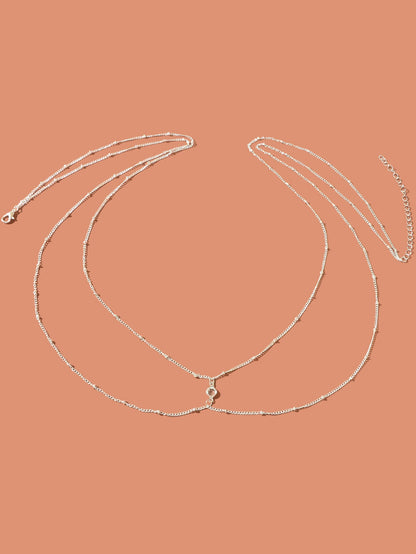 Sexy Double layer Silver Belly Chain Beach Bikini Waist Body Jewelry Accessories - UrbanNest Co
