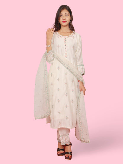 Women's Cotton Kurta - Pant, and Dupatta Set - UrbanNest Co