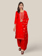 Rayon - Cotton Embroidered Straight Kurti Set with Pant and Dupatta - UrbanNest Co