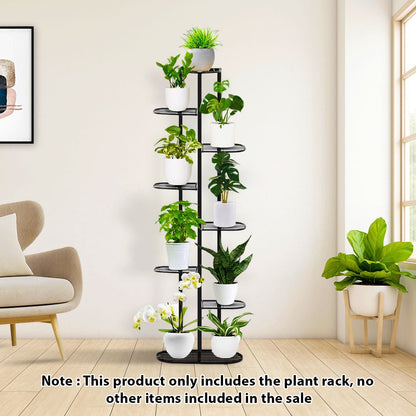 SOGA 8 Tier Black Metal Plant Rack for 9 Pots Home Garden - UrbanNest Co