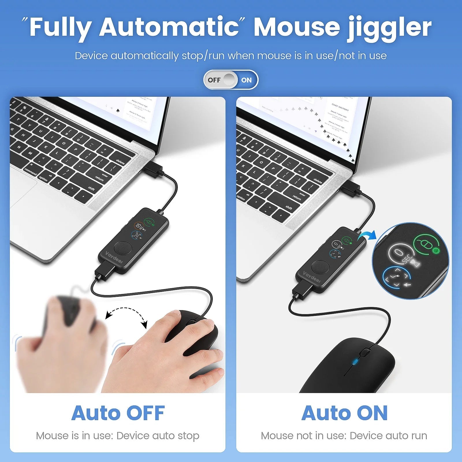 NNEOBA Fully Automatic USB Mouse Jiggler with HD Screen - UrbanNest Co