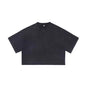 Short women's vintage washed snowflake pure cotton short - sleeve T-shirt - UrbanNest Co