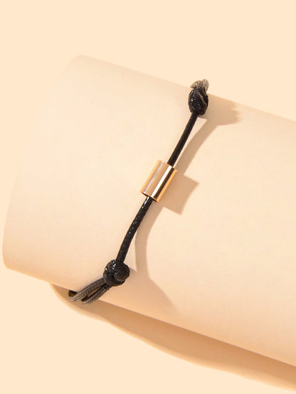 Beach Ethnic Black Pu Leather Braided Adjustable Anklet Bracelet Foot Jewellery - UrbanNest Co
