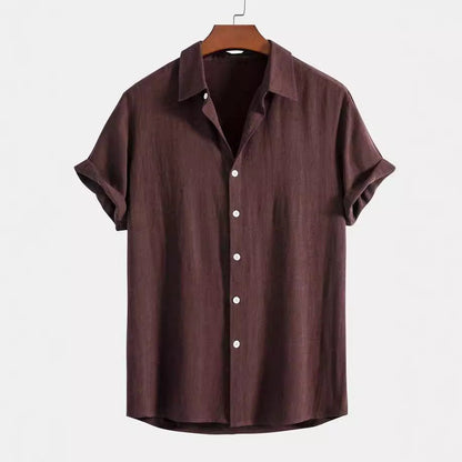 Men's Stand Collar Slim Fit Linen - Cotton Suit Set - UrbanNest Co