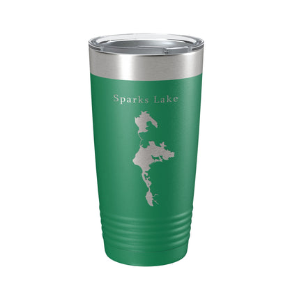 Sparks Lake Map Tumbler Travel Mug Insulated Laser Engraved Coffee Cup Oregon 20 oz - UrbanNest Co