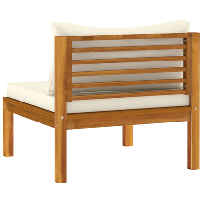 NNEVL 3 Piece Garden Lounge Set with Cream Cushion Solid Acacia Wood - UrbanNest Co