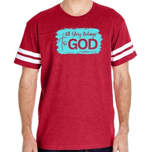 Mens Vintage Sport T-shirt All Glory Belongs to God Christian - UrbanNest Co