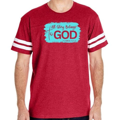 Mens Vintage Sport T-shirt All Glory Belongs to God Christian - UrbanNest Co