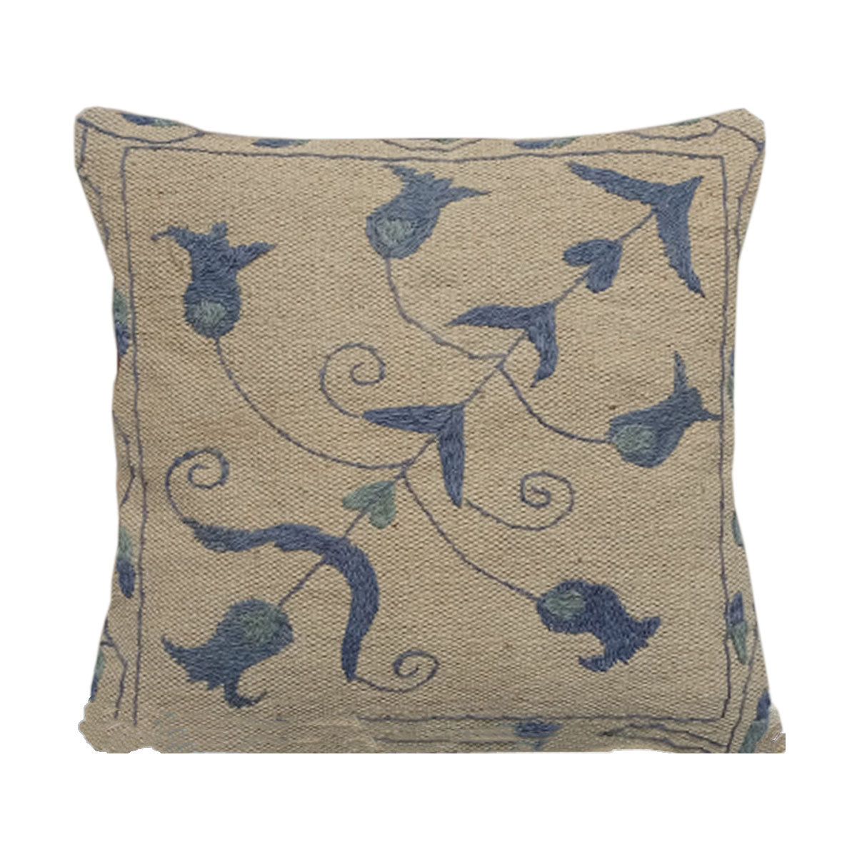 Embroidered Woolen Pine Cone Cushion Cover - UrbanNest Co