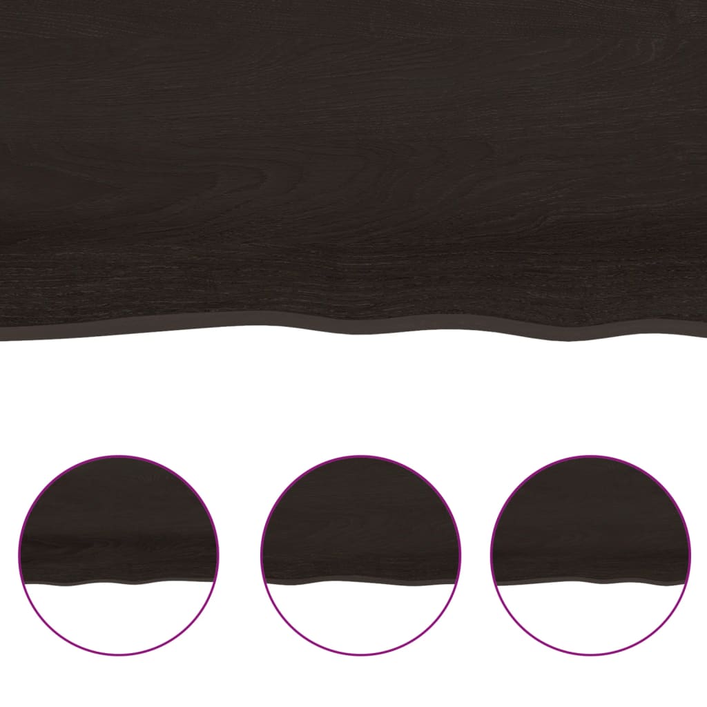NNEVL Bathroom Countertop Dark Brown 140x60x4 cm Treated Solid Wood - UrbanNest Co