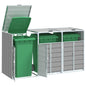 NNEVL Wheelie Bin Storage for Triple Bins Grey 216x81x115 cm Steel - UrbanNest Co