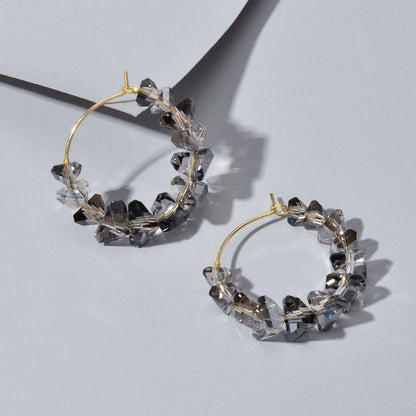 Ladies Jewellery Transparent Acrylic Beads Hoop Dangle Earrings Party Decoration - UrbanNest Co