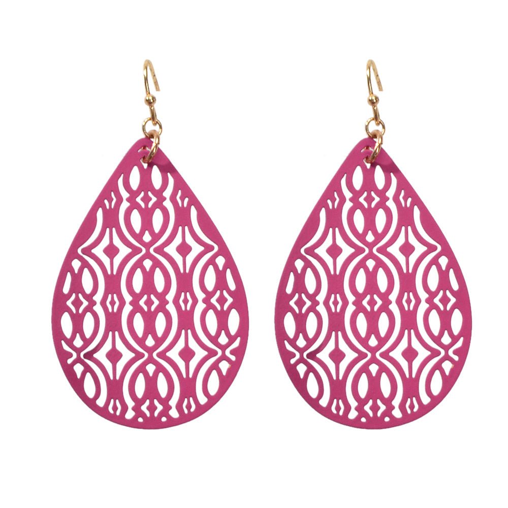 AU Post Oval Hollow Ethnic Water Drop Dangle Earrings Boho Teardrop Jewellery - UrbanNest Co