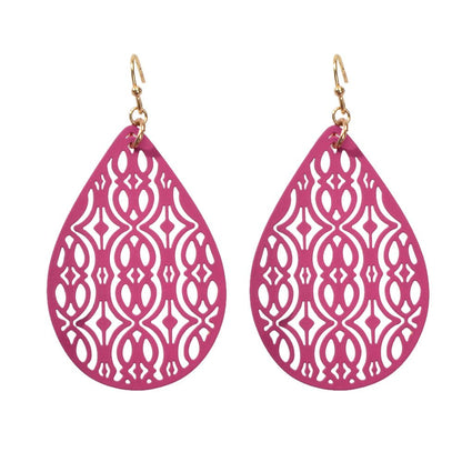 AU Post Oval Hollow Ethnic Water Drop Dangle Earrings Boho Teardrop Jewellery - UrbanNest Co