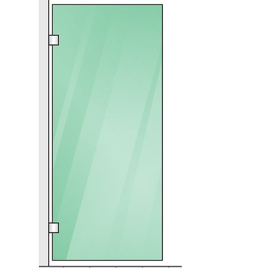 NNEDSZ 90x200cm Single Shower Glass Screen with Chrome Wall Channel & Square Pole - UrbanNest Co